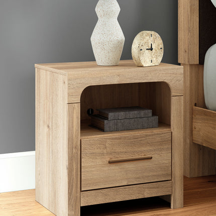 Kinlanni - One Drawer Night Stand - Tan