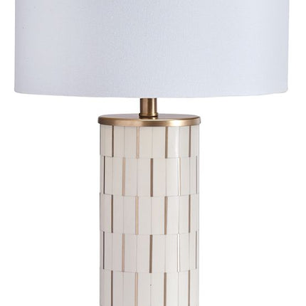Faridworth - Poly Table Lamp - White / Gold Finish