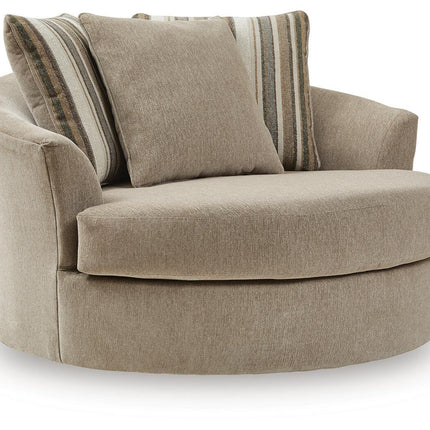 Linenhause - Oversized Swivel Accent Chair - Dune