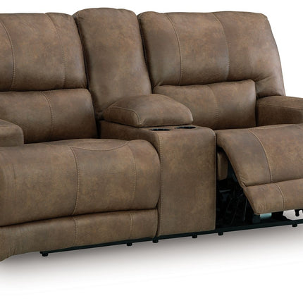 Beckley Place - Power Reclining Loveseat With Console / Adjustable Headrest - Earth