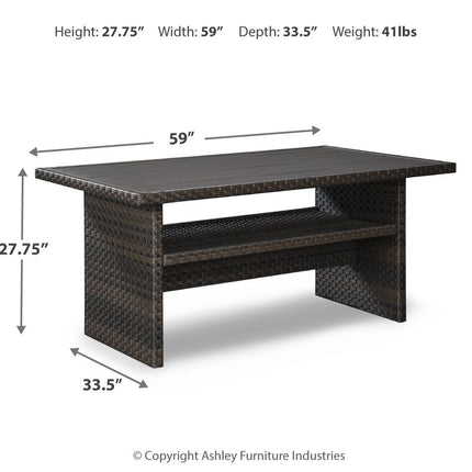Easy Isle - RECT Multi-Use Table - Dark Brown / Beige