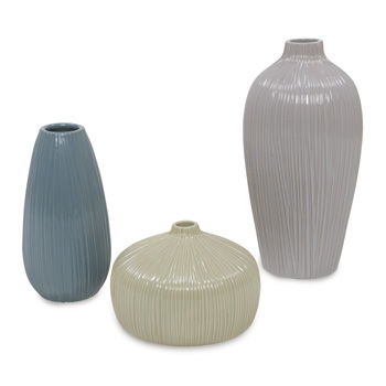 Eiderman - Vase Set (Set of 3) - Gray / Blue / Green