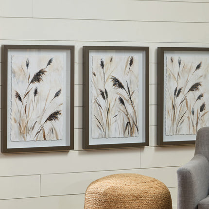 Honslow - Wall Art Set (Set of 3) - Brown / Black / White
