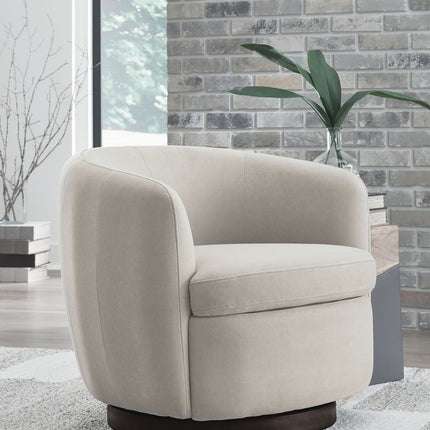 Annbury - Swivel Accent Chair - Light Beige