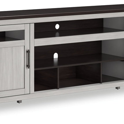 Darborn - XL TV Stand W/Fireplace Option - Gray / Brown
