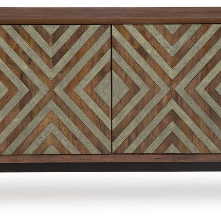 Dreggan - Accent Cabinet - Brown / Gold Finish