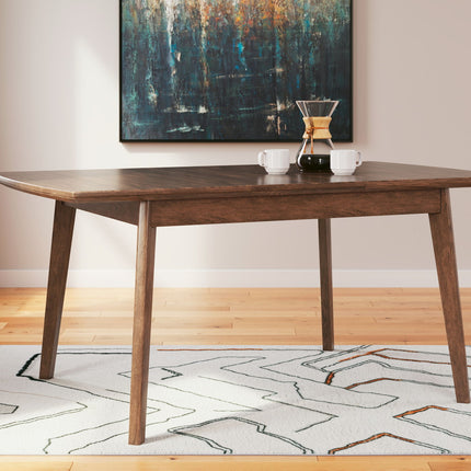 Lyncott - Rectangular Dining Room Butterfly Extension Table - Brown