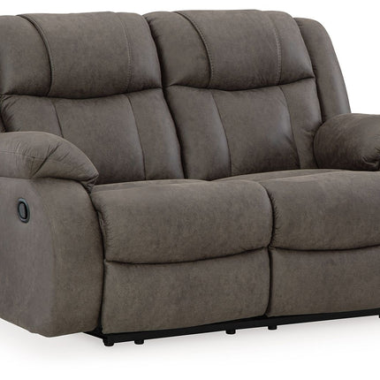 First Base - Reclining Loveseat - Gunmetal