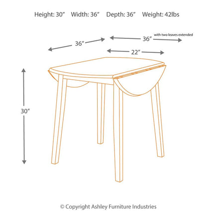 Hammis - Round DRM Drop Leaf Table - Dark Brown