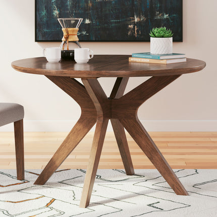Lyncott - Round Dining Room Table - Brown