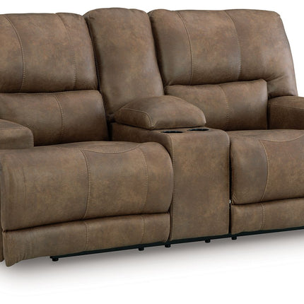 Beckley Place - Power Reclining Loveseat With Console / Adjustable Headrest - Earth