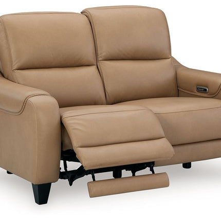 Mosswell - Power Reclining Loveseat With Adj Headrest - Toffee