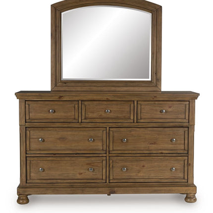 Feddinger - Dresser And Mirror - Medium Brown