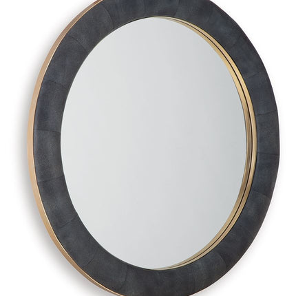 Corinsworth - Accent Mirror - Charcoal / Brass Finish