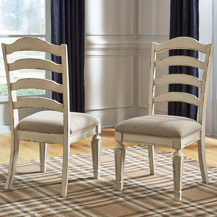 Realyn - Dining UPH Side Chair (Set of 2) - Ladderback - Chipped White
