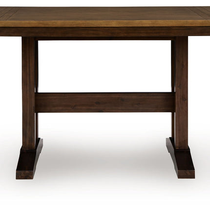 Rylandeen - Rectangular Dining Room Counter Height Extension Table - Light Brown / Dark Brown
