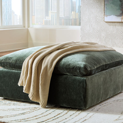 Carriage View - Oversized Accent Ottoman - Jade
