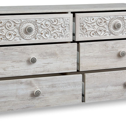 Paxberry - Six Drawer Dresser - Weatherworn - Whitewash