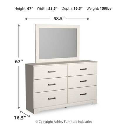 Stelsie - Dresser, Mirror - White