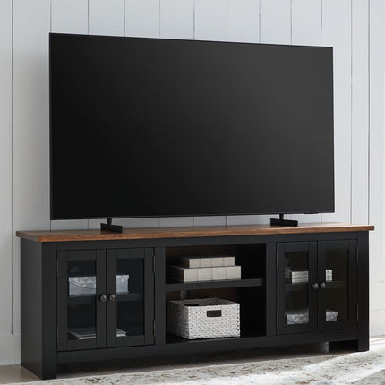 Wildenauer - XL TV Stand With Fireplace Option - Brown / Black