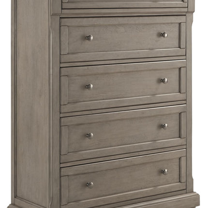 Lettner - Five Drawer Chest - 2-handles - Light Gray