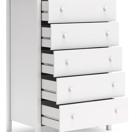 Hallityn - Five Drawer Chest - White