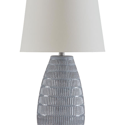 Kaidins - Ceramic Table Lamp - White / Blue