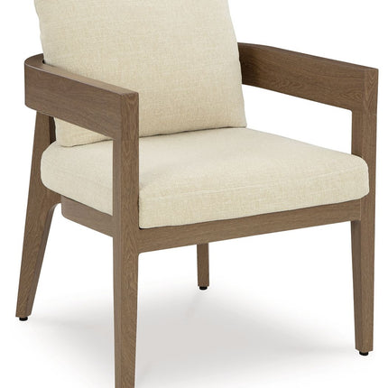 Serene Bay - Arm Chair With Cushion (Set of 2) - Dark Brown / White