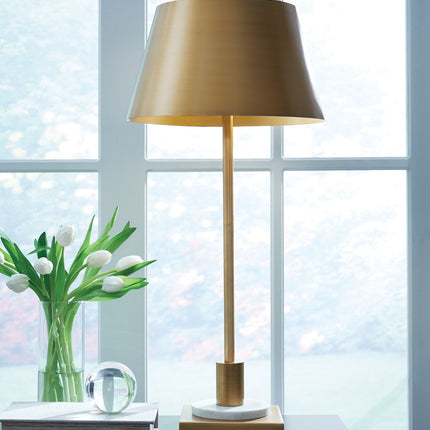 Fritzburn - Metal Table Lamp - Gold Finish / White