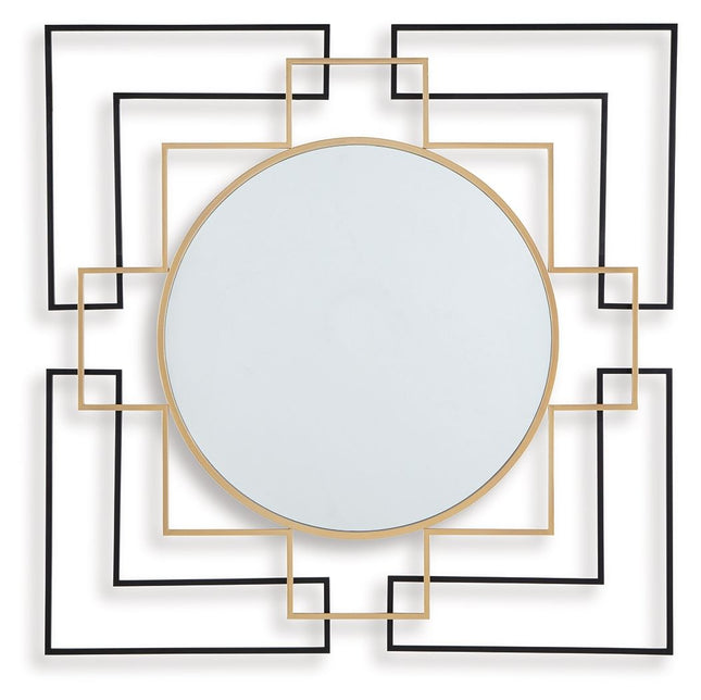 Oceanal - Accent Mirror - Black / Gold Finish