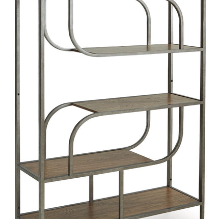 Jaddon - Bookcase - Brown / Antique Silver