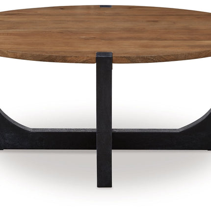 Hanneforth - Round Cocktail Table - Brown