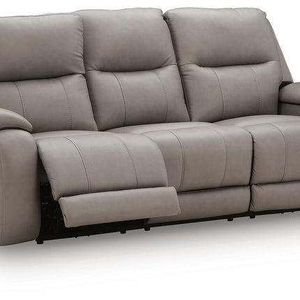Real Moments - Power Reclining Sofa With Audio Seating - Ash