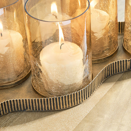 Evereton - Candle Holder - Antique Gold Finish