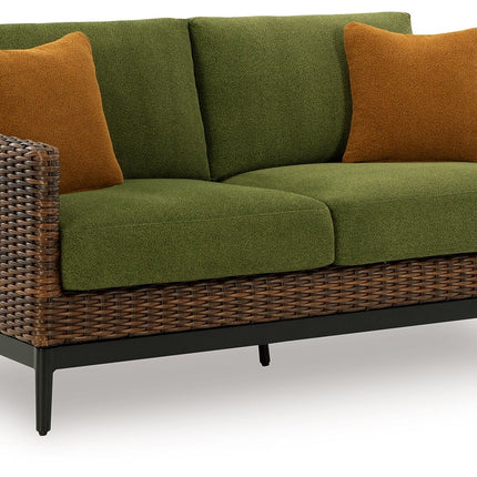 Horizon Hall - Loveseat With Cushion - Brown / Green