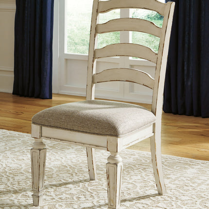 Realyn - Dining UPH Side Chair (Set of 2) - Ladderback - Chipped White