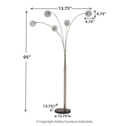 Winter - Metal Arc Lamp  - Silver Finish