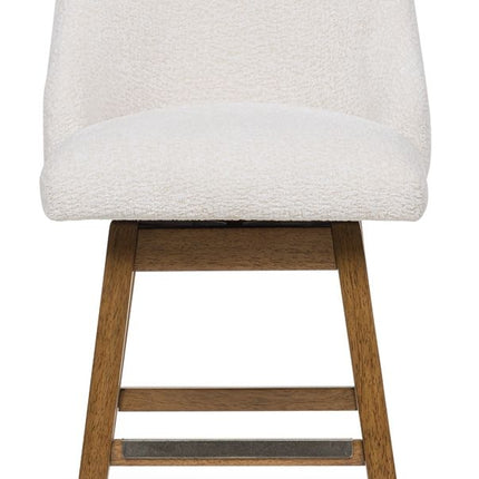 Cabalynn - Upholstered Swivel Barstool (Set of 2) - Oatmeal / Light Brown