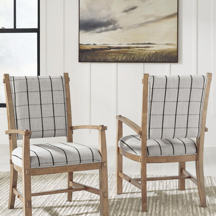 Ridgester - Dining Upholstered Arm Chair (Set of 2) - Light Brown