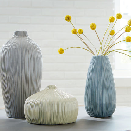 Eiderman - Vase Set (Set of 3) - Gray / Blue / Green