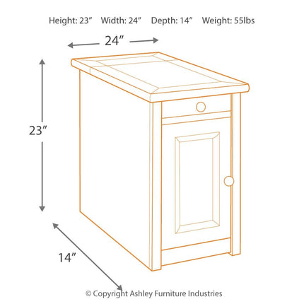 Tyler Creek - Chair Side End Table - Grayish Brown / Black