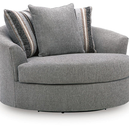 Creston Heights - Oversized Swivel Accent Chair - Smolder