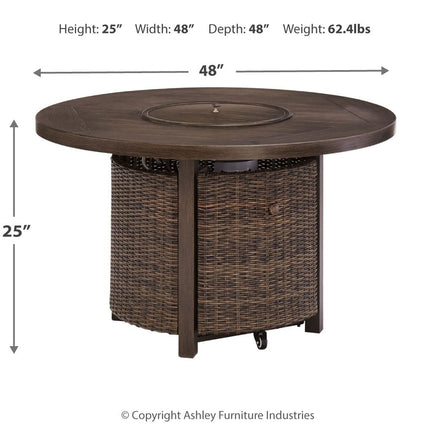 Paradise Trail - Round Fire Pit Table - Medium Brown