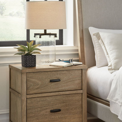 Tomtyn - Two Drawer Night Stand - Light Brown