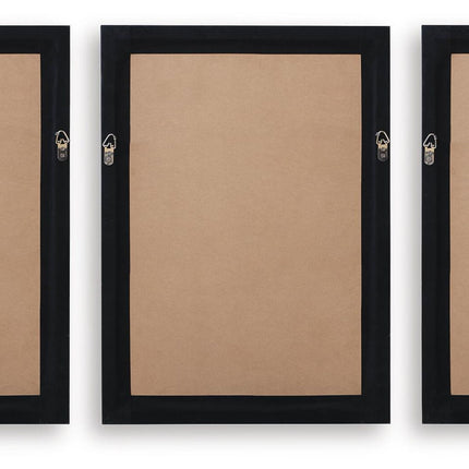 Janisburg - Wall Art Set (Set of 3) - Black / White / Brown