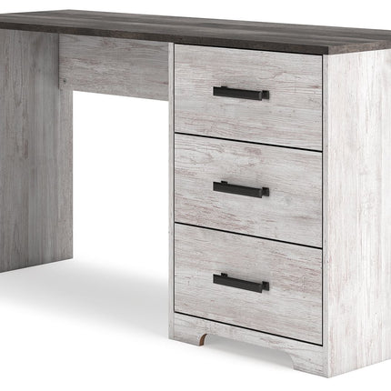 Shawburn - Home Office Desk - White / Dark Charcoal Gray