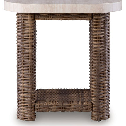 Dolan Creek - Square End Table - Beige / Brown