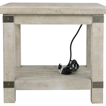 Carynhurst - Rectangular End Table - White Wash Gray