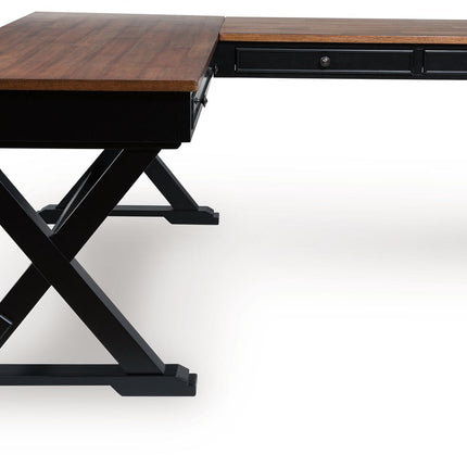 Wildenauer - Home Office Desk And Return - Brown / Black