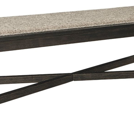 Tyler Creek - Upholstered Bench - Black / Grayish Brown